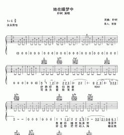 朴树《她在睡梦中》吉他谱